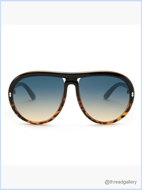Oversized Vintage Aviator Sunglasses Retro Round Unisex UV Protection main image 5